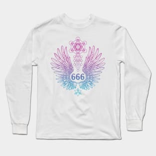 Angel Number 666 Sacred Geometry Long Sleeve T-Shirt